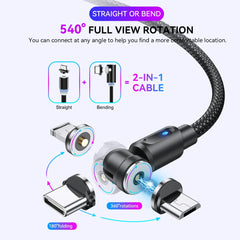 USLION 540° Magnetic Fast Charging Cable