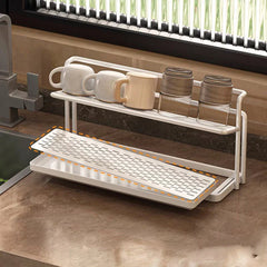 2-Tier Bottle Drying Rack – Stainless Steel with Drain Tray