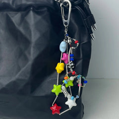 Romantic Heart & Stars Keychain