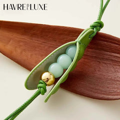 Cowhide Pea Pod Bag Charm