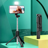 Bluetooth Selfie Stick – Tripod with Light & Remote for Phones