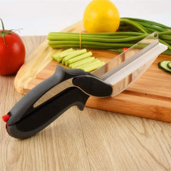 2-in-1 Kitchen Shear Knife – Stainless Steel Cutter for Meat & Veggies