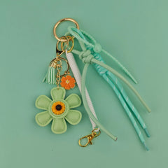 Leather Sunflower Bag Charm