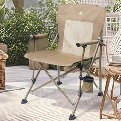 High-Back Foldable Camping Chair – Padded Comfort with Cup Holder