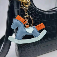 Wooden Horse Leather Bag Charm