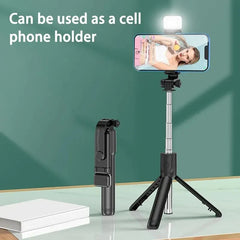 Bluetooth Selfie Stick – Tripod with Light & Remote for Phones
