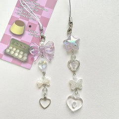 Beaded Heart Phone Charm