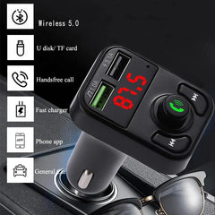 Bluetooth 5.0 FM Transmitter – Hands-Free Car Kit & Fast Charging