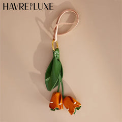 Cowhide Tulip Flower Charm
