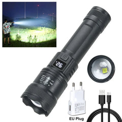 2000LM Tactical LED Flashlight - USB Rechargeable Emergency Torch