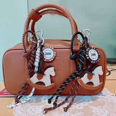 Braided Leather Bag Charm