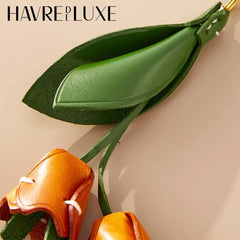 Cowhide Tulip Flower Charm