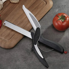 2-in-1 Kitchen Shear Knife – Stainless Steel Cutter for Meat & Veggies