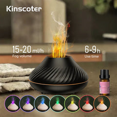KINSCOTER Volcanic Aroma Diffuser – Essential Oil & Flame Lamp