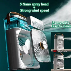 3-in-1 Portable Air Cooler – Fan, Humidifier & Night Light