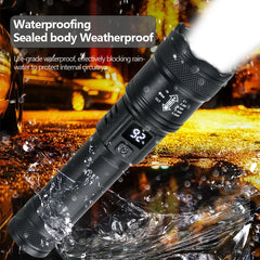 2000LM Tactical LED Flashlight - USB Rechargeable Emergency Torch