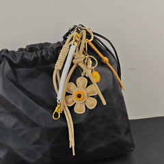 Leather Sunflower Bag Charm