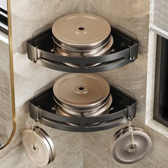 No-Drill Bathroom Caddy – Shower Shelf & Towel Holder Set